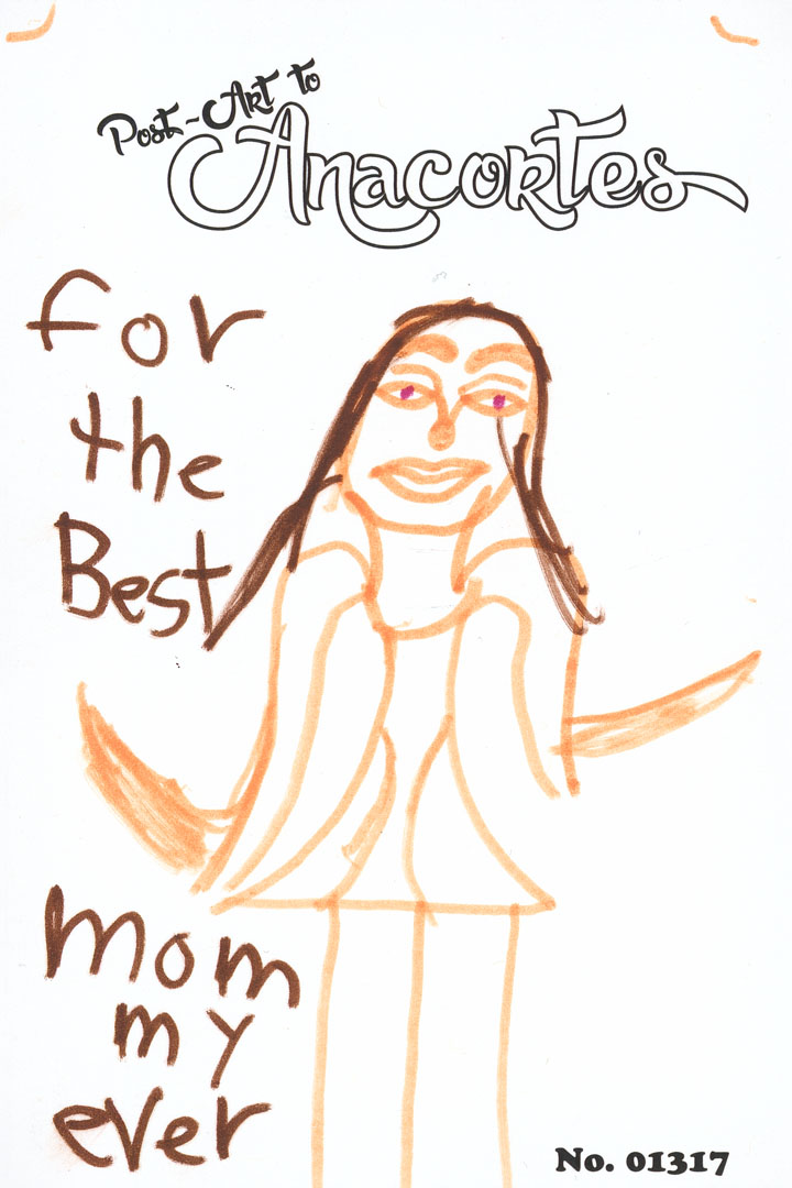 Marker Drawing of a lady with text: "For the best mommy ever"